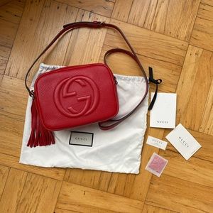 New Gucci Soho Disco Crossbody Bag in Red